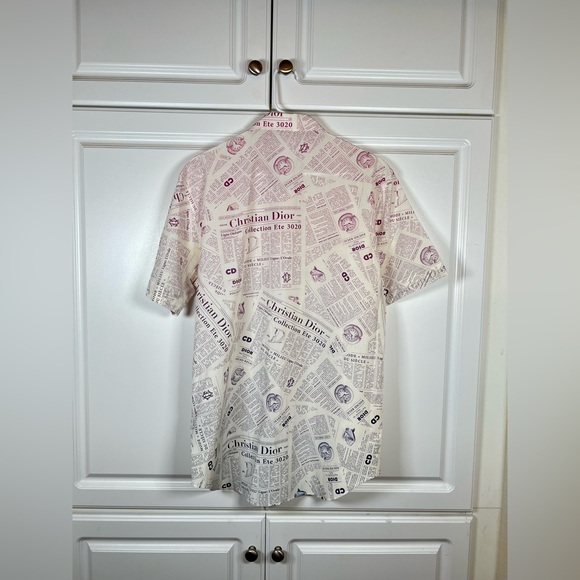 Dior Short-Sleeve Newspaper Print - Pink Blue - Picture 4 of 6